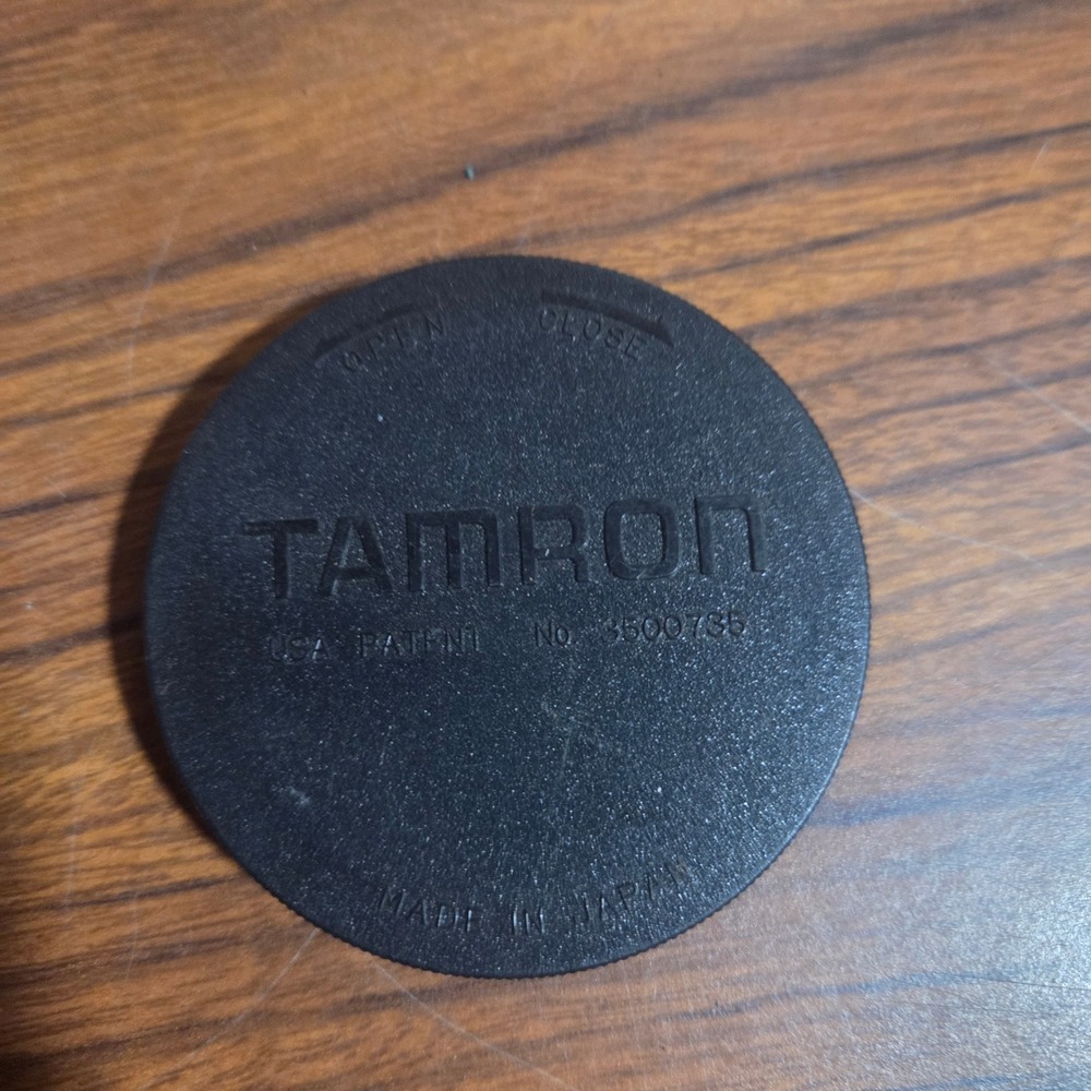 Tamron Rear Lens Cap Made in Japan USA Patent No 3500735 Adaptall Vintage Black
